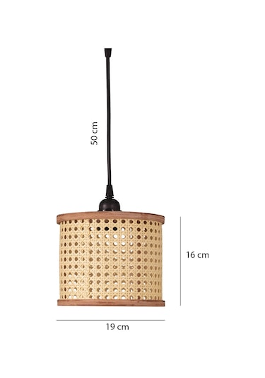 Istanbul Serisi Riva Hazeran Avize Sarkıt 19cm Ahşap