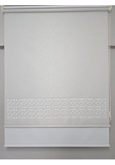 Bbb Keten Kumaşlı Lazer Kesim Tül Stor Perde Mlt1004 Ekru