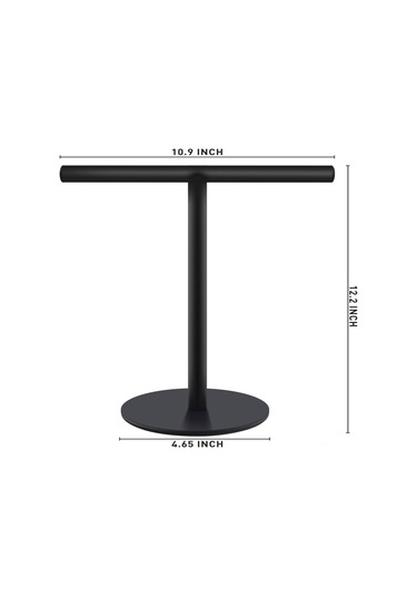 Teltree Sus304 Paslanmaz Çelik Mat Siyah 4 Kanca T Tipi Havlu Rakası - Dürtme Yok Kurulum, Evde Ve Mutfakta Kullanıma Uygun, Düşük Kayma Temel Siyah