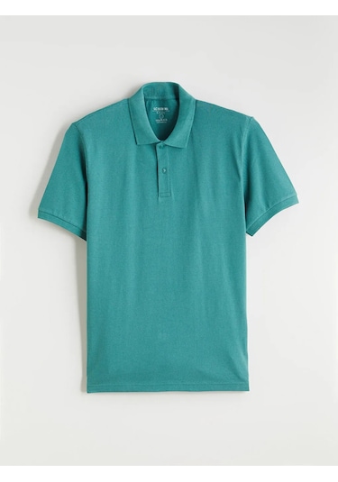 Lc Waikiki Yeşil Polo Yaka Pike Erkek Tişört