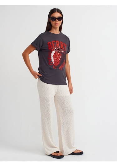 Dilvin Bisiklet Yaka T-shirt 101a31064 Antrasit
