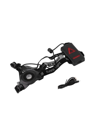 Ulzyvf Usb Siyah Şarj Mekan Led Lambası Koşu Işıkları Göğüs Gece Feneri El Dış Çalışan Qj Siyah