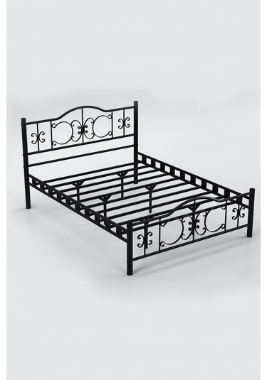 Aksviva Pero Çift Kişilik Ferforje Metal Karyola Siyah