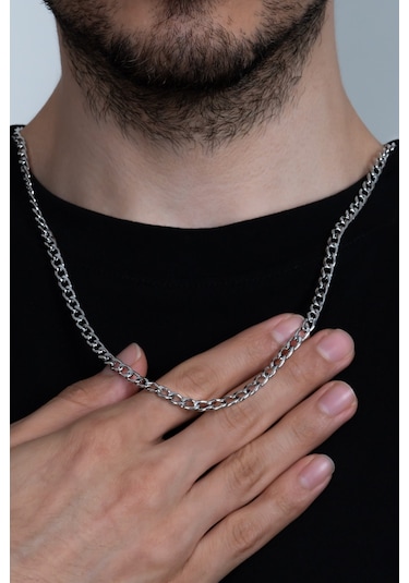 Gurmet Erkek Çelik Zincir Kolye Ince 4 Mm 56 Cm Eck06