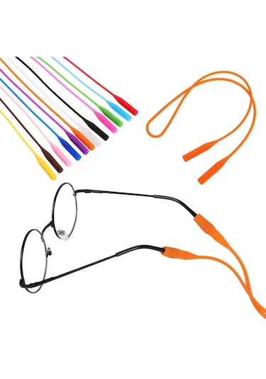Karışık Renk Silikon Gözlük Askı İpi 10 Adet Çok Renkli