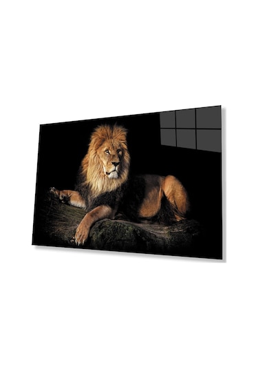 Aslan Hayvan Cam Tablo 4mm Dayanıklı Temperli Cam