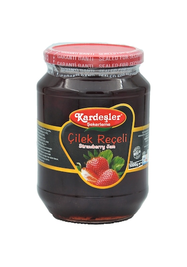 Kardeşler Şekerleme Çilek Reçeli Cam Kavanoz 1 KG