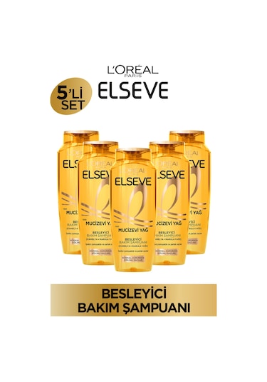 ELSEVE Mucizevi Yağ Besleyici Bakım Şampuanı 300 ml 5'li Set