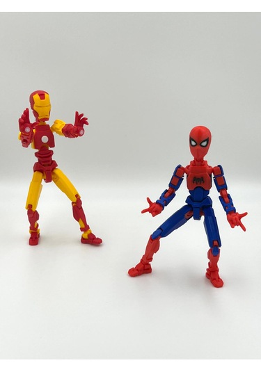 Ironman & Spider Man Ikili Marvel Kahraman 3d Baskı Dummy Figür Seti