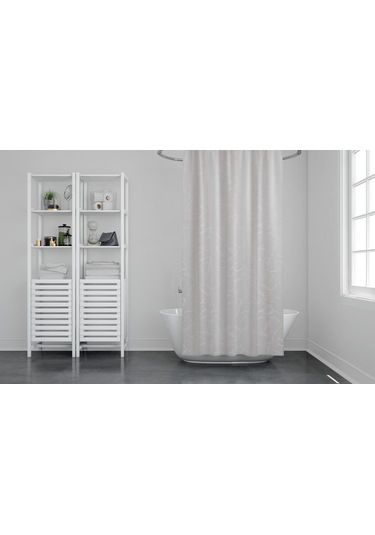 Zethome Günce Banyo Duş Perdesi 5026 Çift Kanat 2X100X200 Beyaz