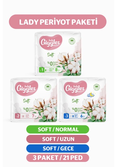 Giggles Lady Soft Hijyenik Ped Mix Paketi 21 Adet