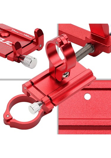 Mufunye Alüminyum Bisiklet Telefon Tutucu, 3.0-6.8 İnç Ekran Uyumlu, Sıkıca Tutma Fonksiyonu, Siyah