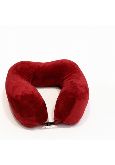 Armegeda Pembe Memory Foam Boyun Destekli Seyahat Yastığı U Şekilli Yastık Wine Red