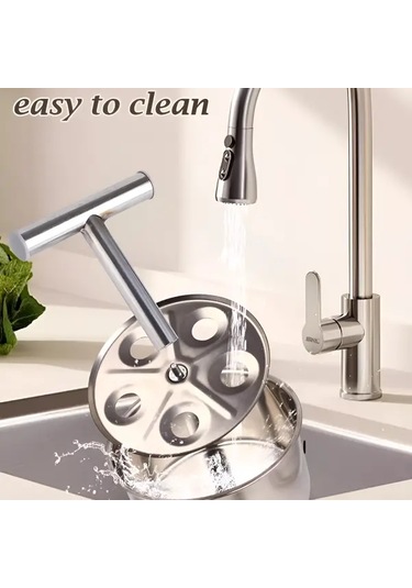 Fochsia 1 Adet 6 Delik Paslanmaz Çelik Köfte Makinesi Ev Ve Restoran Mutfakları İçin Gümüş