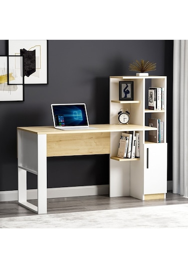 Tody Çalışma Masası - Beyaz / Meşe Beyaz / Meşe Beyaz - Meşe