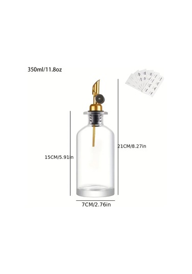 1 Adet Cam Zeytinyağı Dağıtıcı Şişe Baharat Şişesi Sirke Şişesi Şeffaf