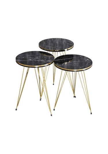 Zigon Sehpa Çift Gold Bendir Tel