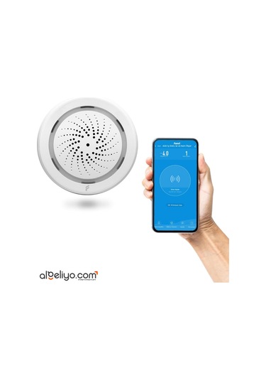 Fonri Akıllı İç Ortam Siren / Isı Nem Ölçer, Wifi, Google Asistan Ve Tuya, Uzaktan Kontrol Wf3-al1-0401-01