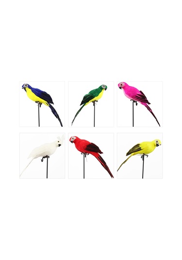 Skycity 35cm Yeşil Köpük Ve Tüy Simülasyon Papağan - Ev Dekorasyonu, Pencere Ve Bahçe Süsleme