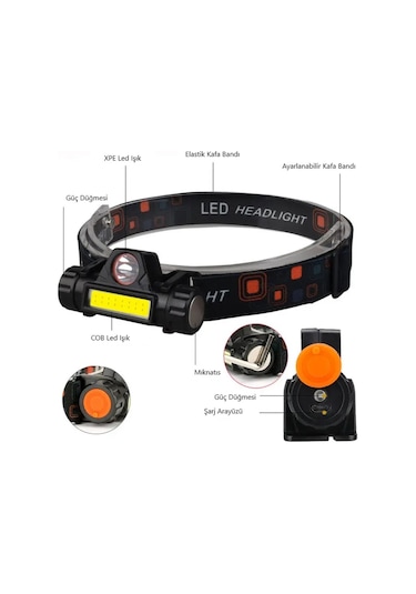 Cata 3 W 2 Modlu Şarjlı Dimlenebilir Mir Kafa Lambası - Ct-9120 Çok Renkli