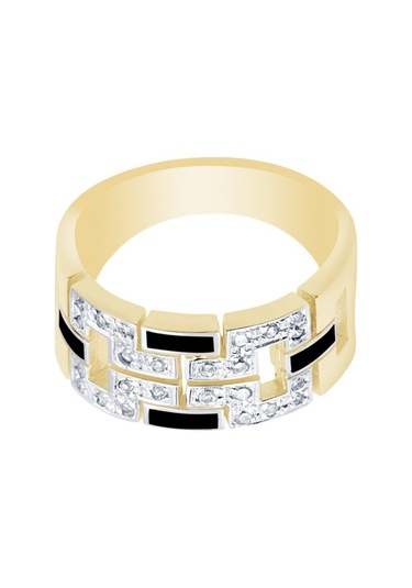 Diamond Line - Gülaylar - Sarı Altın 14 Ayar Trend Yüzük (535529352)