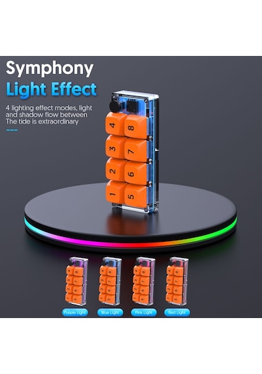 Mkespn Kısım Makro Tanımlı Kablosuz Küçük Klavye Tek Eliyle Oyun Klavyesi Saydam