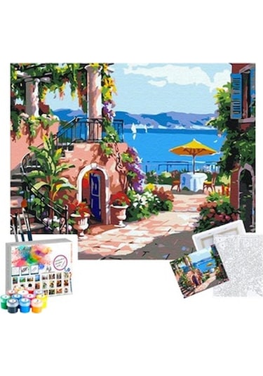 Sayılarla Boyama Seti 40 X 50 Cm Tuval Şasesine Gerili Yalı