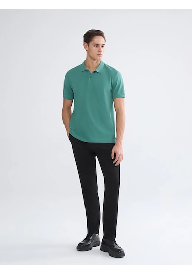Lc Waikiki Yeşil Polo Yaka Pike Erkek Tişört