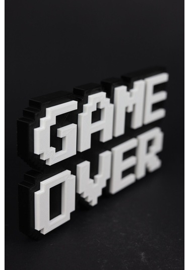 Game Over - 8-bit - 3 Boyutlu Tabela - 20cm X 11.5cm X 1.5cm
