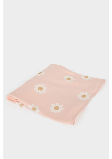 Defacto Kız Bebek Çiçek Desenli İçi Polarlı Battaniye F5648a5nsog208 Turuncu