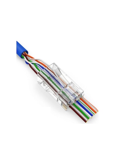 BiSıfır Rj45 Açık Uçlu Ez Plug Konnektör jak (25 Adet)