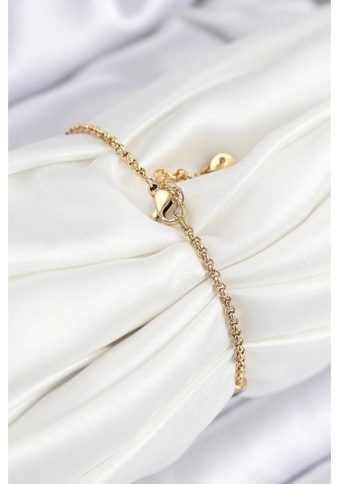 316l Çelik Nazar Boncuğu Model Gold Renk Kadın Bileklik Çok Renkli