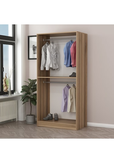 Minar Kale 2 Kapaklı Dolap Dore Antrasit 210cm