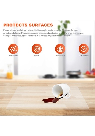 Ulzyvf Sehpa Şeffaf Şeffaf Renk Mutfak Matı, Matı, Masa Koruyucu Ha Şeffaf