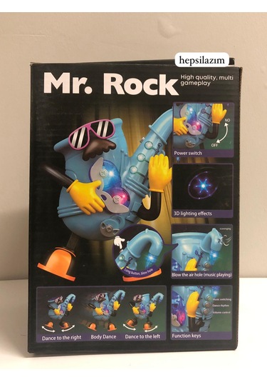 Dans Eden Işıklı Şarkı Çalan Gitarlı Mr.rock Oyuncak Açık Mavi-Mavi-Sarı