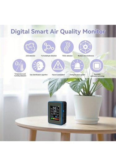 Boatshop1 Black 5 İn 1 Taşınabilir Hava Kalitesi Monitörü Gerçek Zamanlı Formaldehit Ve Co2 Dedektörü Sıcaklık Nem Verisi İle Ev Ofis Okul İçin Boatshop1 Black 5 İn 1 Taşınabilir Hava Kalitesi Monitörü Gerçek Zamanlı Formaldehit Ve Co2 Dedektörü Sıcaklık Nem Verisi İle Ev Ofis Okul İçin