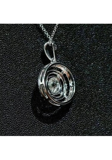 925ayar Gümüş Geometrik Zirkon Taşlı Kolye