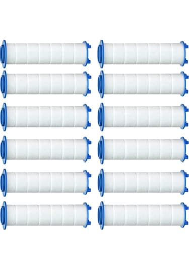 Yuntech01 12 Adet Yüksek Akışlı Plastik Duş Filtresi Seti Beyaz, 8 Cm Uzunluk Diğer