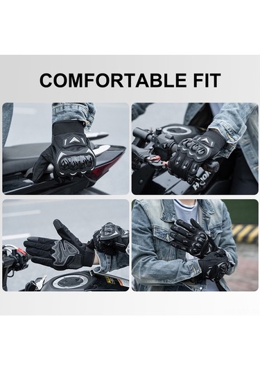 Pazly Erkek-kadın Motosiklet Eldiveni - Kaydırmaz, Nefes Alır, Dokunmatik Uyumlu, 4 Mevsim, Yol Yarışı/bisiklet Eldiveni