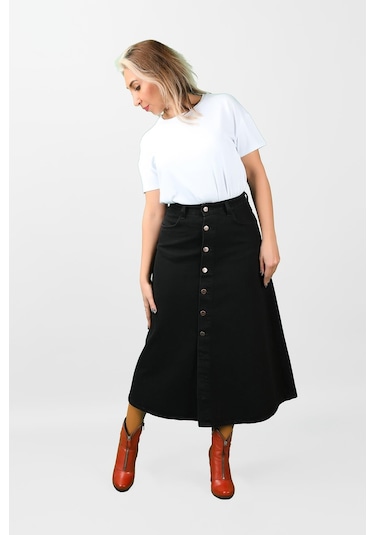 Önden Düğmeli Etek 2k/6637 001