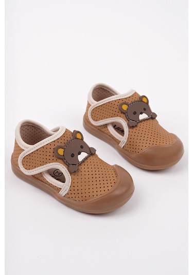 Muggo Scot Cırtlı Ayıcıklı Günlük İlk Adım Bebek Spor Ayakkabı Taba