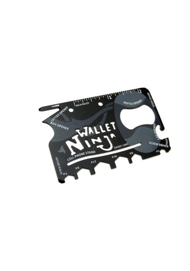 Ninja Wallet Survival Acil Durum Kiti / Kartı - 18 İn 1 Çok Renkli