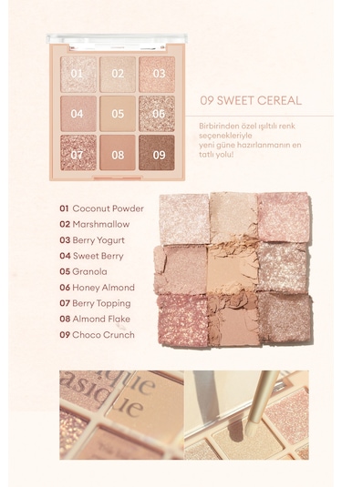 Dasique Mat Ve Işıltılı Renk Seçenekleri Sunan Far Paleti Shadow Palette 09 Sweet Cereal 09 Sweet Cereal