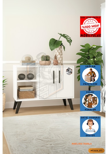 Tamamı Mdf Pelin 2 Kapaklı Çok Amaçlı Konsol Salon/yemek Odası...