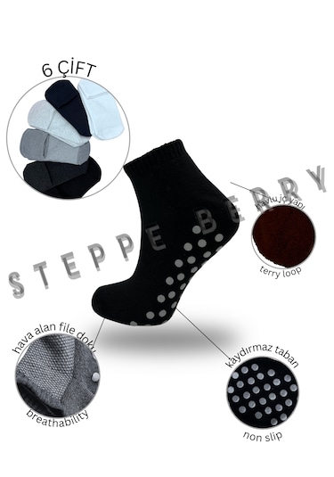 6'lı Erkek Pilates Yoga Çorabı Çok Renkli