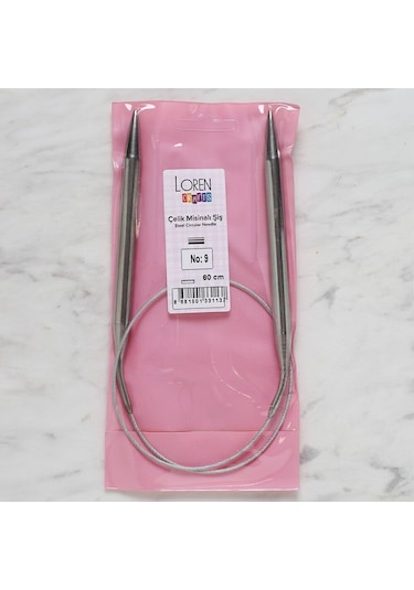 Loren Crafts 9 Mm Çelik Misinalı Şiş 60 Cm
