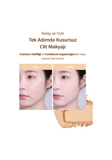 Hafif Yapılı, Pürüzsüz Mat Bitişli Pudra Fondöten Clıo Kill Cover Powder Foundation 23n Ginger 23