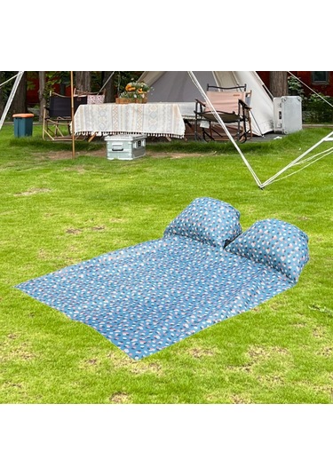 Homyl Baş Destekli Piknik Örtüsü Çim Yürüyüşü İçin Mavi 145x210cm Mavi