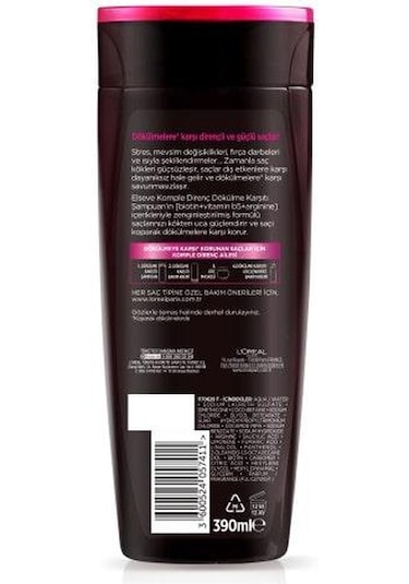L'Oréal Paris Elseve Komple Direnç Dökülme Karşıtı Şampuan 390 ml