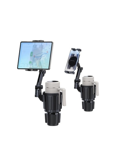 Xuweiwei Black Katlanabilir Klips Versatile 2si 1 Arada Araç Cup Ve Tablet Tutucu Uzatılabilir Kol 360 Döner Taban 4-12.9" Telefon Tabletler İçin